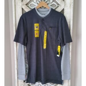 Stanley Men's Workwear Long Sleeve Henley Layered Thermal T-shirt in Asphalt